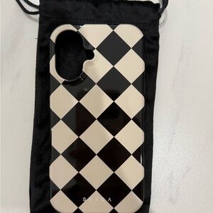 Burga Black and Cream Checkered Phone Case